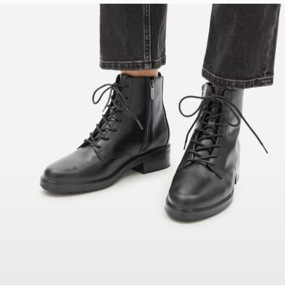 Everlane The Modern Utility Lace-Up Boot Black Women Size 5 NEW in box !! - Picture 1 of 11